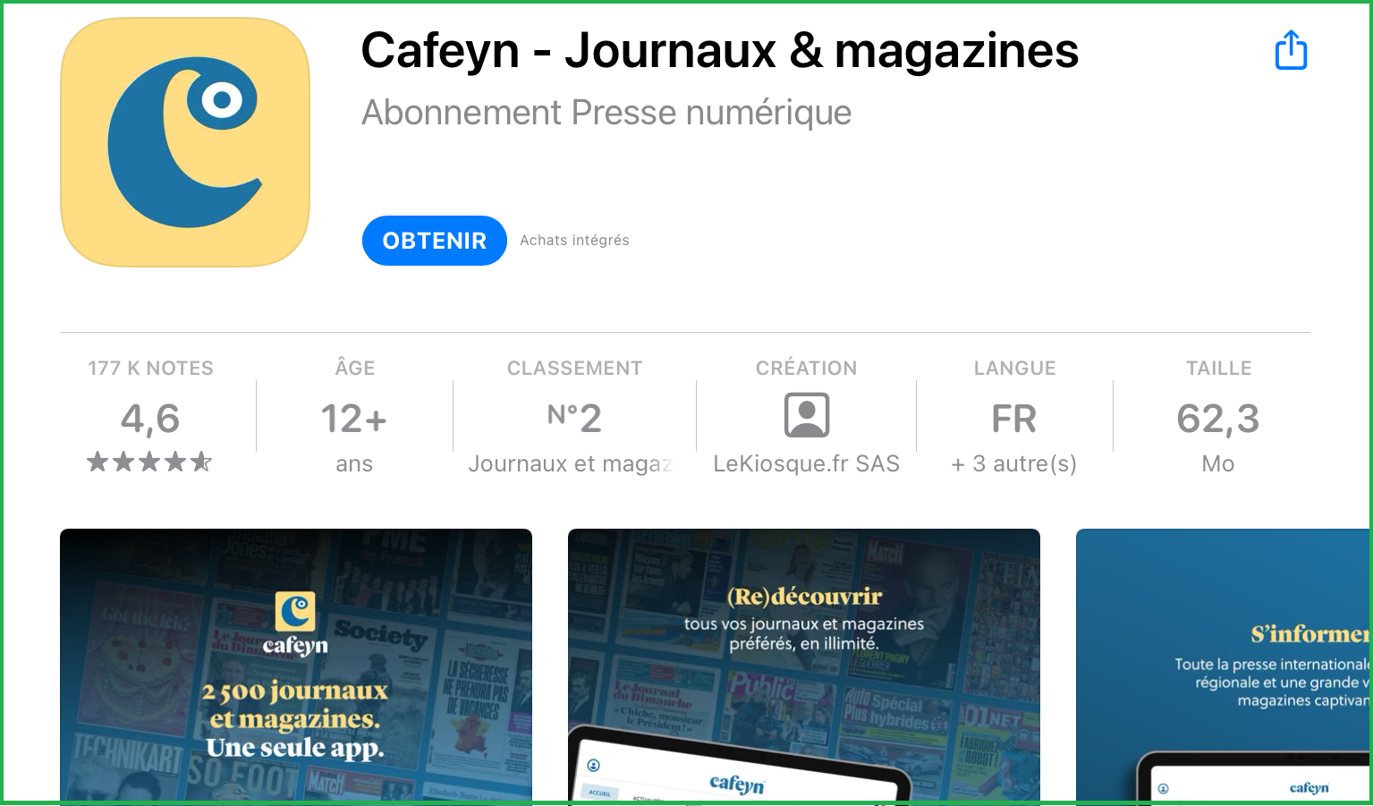 Capture Appli Cafeyn