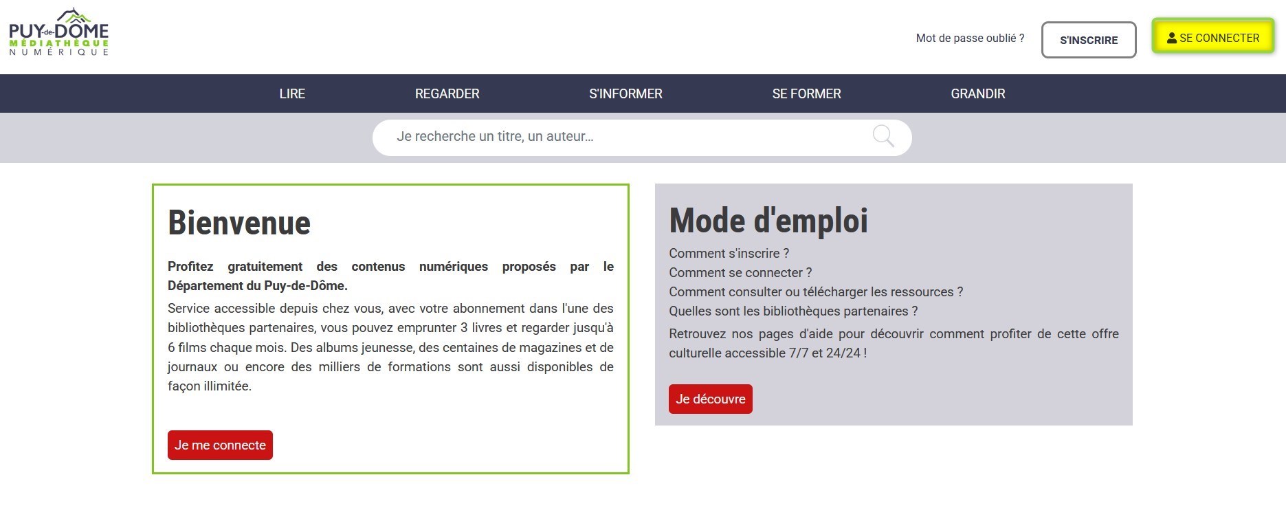 écran de connexion