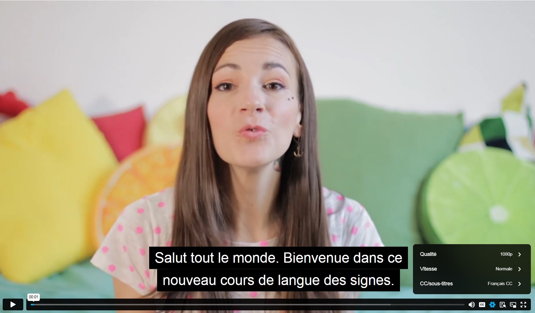 Capture écran d'un cours en ligne