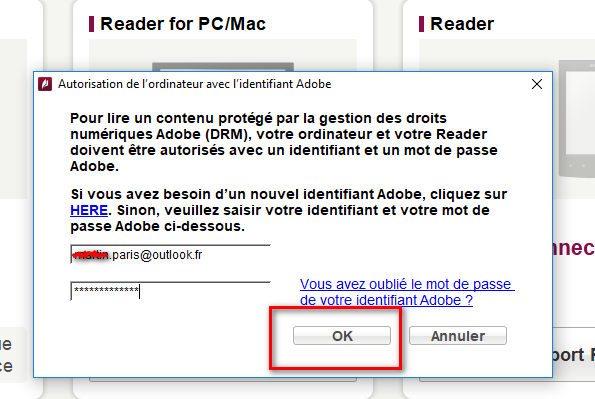 autoriser sony reader PC étape 3